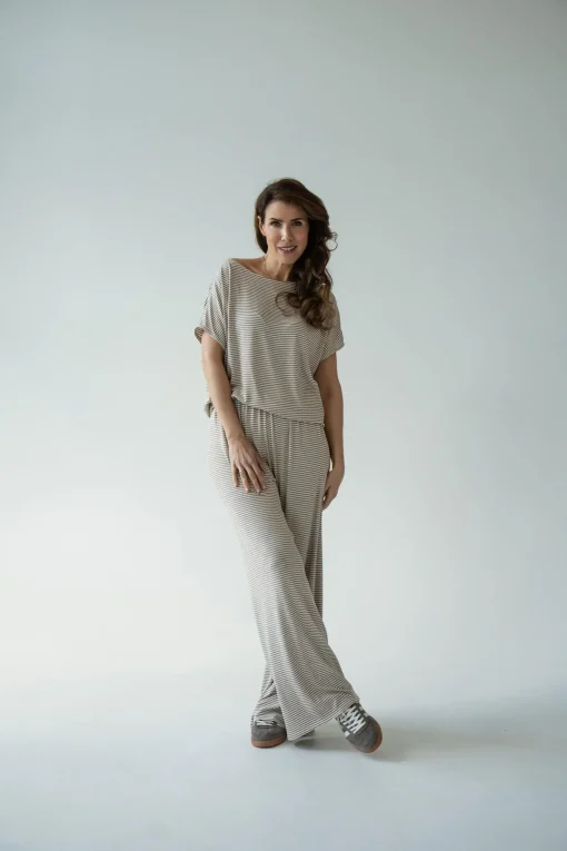 Bluzka GAYA STRIPED BEIGE