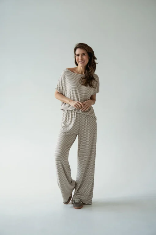 Bluzka GAYA STRIPED BEIGE