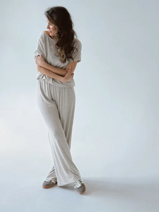 Bluzka GAYA STRIPED BEIGE