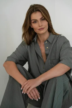 Koszula FIDD STRIPED OLIVE