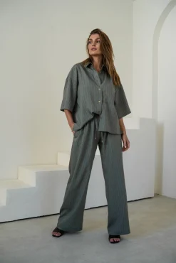 Koszula FIDD STRIPED OLIVE