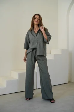 Koszula FIDD STRIPED OLIVE