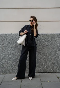 Spodnie ALI STRIPED BLACK