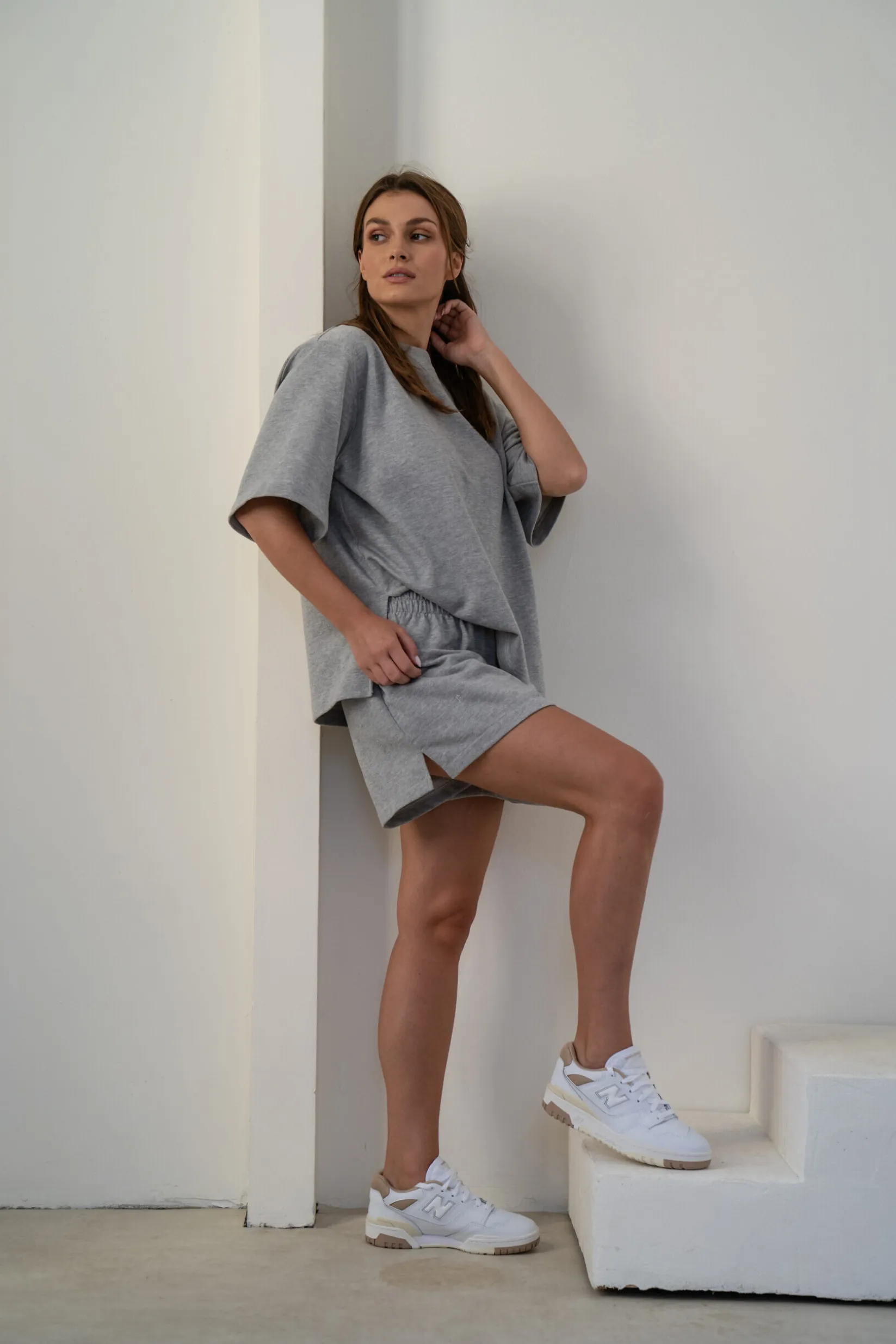 Szorty LOXI GRAY MELANGE