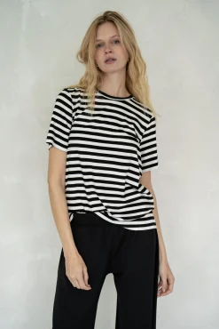 Top VIEN STRIPED BLACK