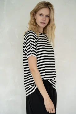 Top VIEN STRIPED BLACK