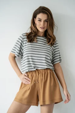 Top VIEN STRIPED GRAY