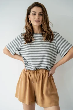 Top VIEN STRIPED GRAY